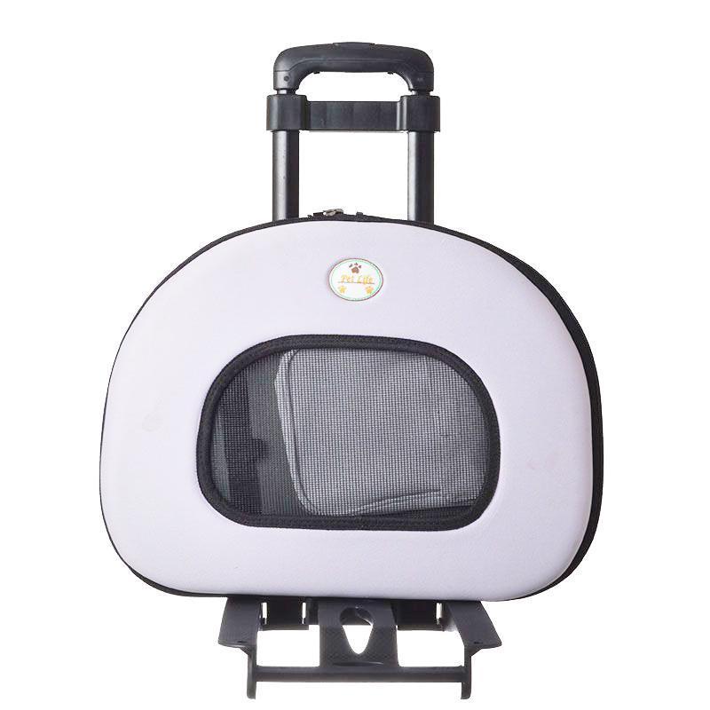 Pet Life ® Final Destination Airline Approved 2-in-1 Tough-Shell Wheeled Collapsible Travel Fashion Pet Dog Carrier Crate