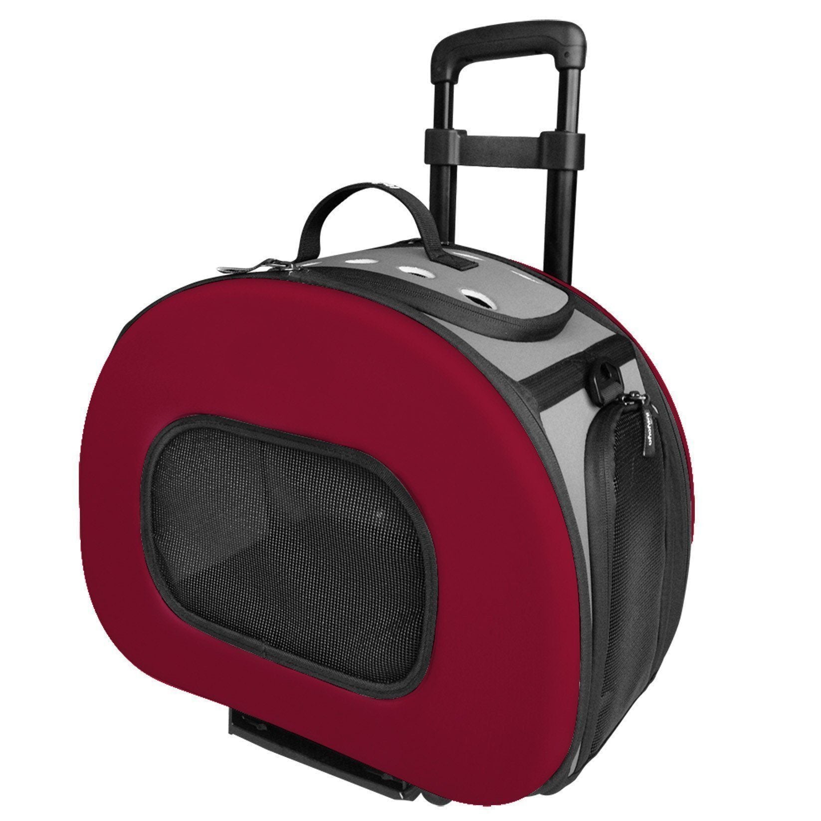 Pet Life Final Destination Airline Approved 2-in-1 Tough-Shell Wheeled Collapsible Travel Fashion Pet Dog Carrier Crate