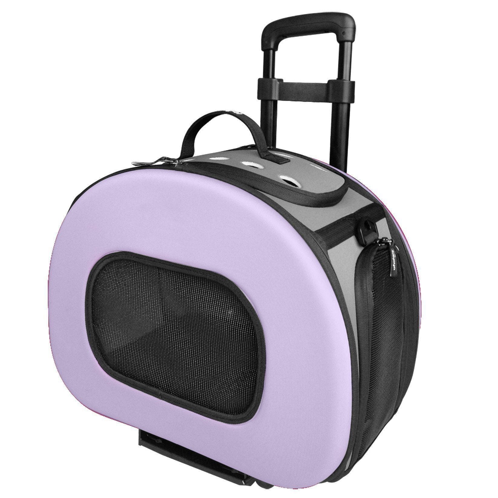 Pet Life Final Destination Airline Approved 2-in-1 Tough-Shell Wheeled Collapsible Travel Fashion Pet Dog Carrier Crate