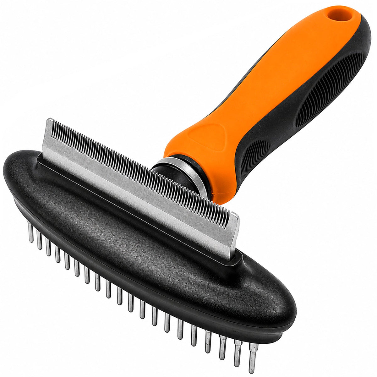 Pet Life Flex Series 2-in-1 Dual-Sided Grooming Undercoat Pet Rake and Deshedder | HT Animal Supply