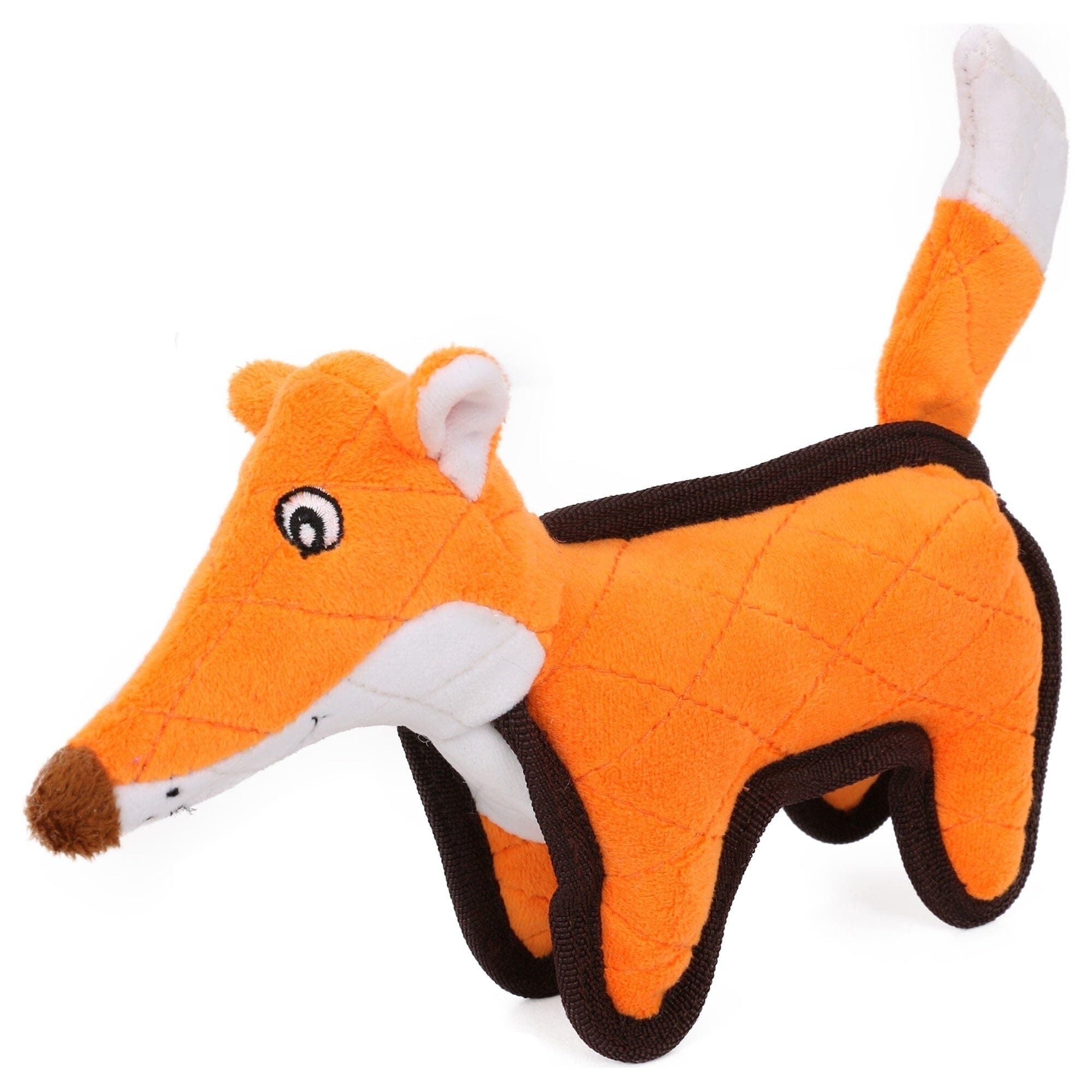Pet Life Foxy-Tail Animated Nylon Quilted Squeaker Plush Dog Toy | HT Animal Supply
