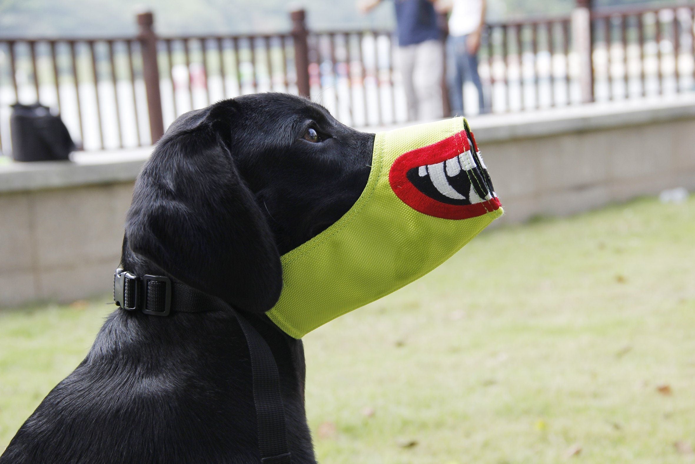Pet Life Funimation Animated Nylon Mesh Protective Travel Anti-Bark Dog Muzzle