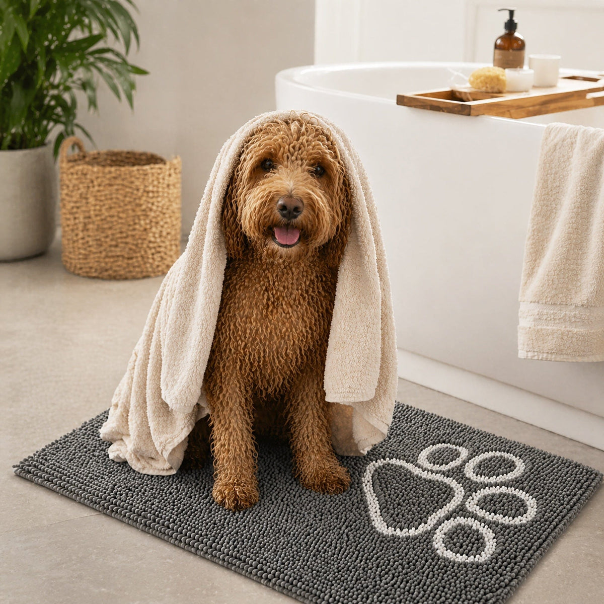 Pet Life Fuzzy Quick-Drying Anti-Skid and Machine Washable Dog Mat