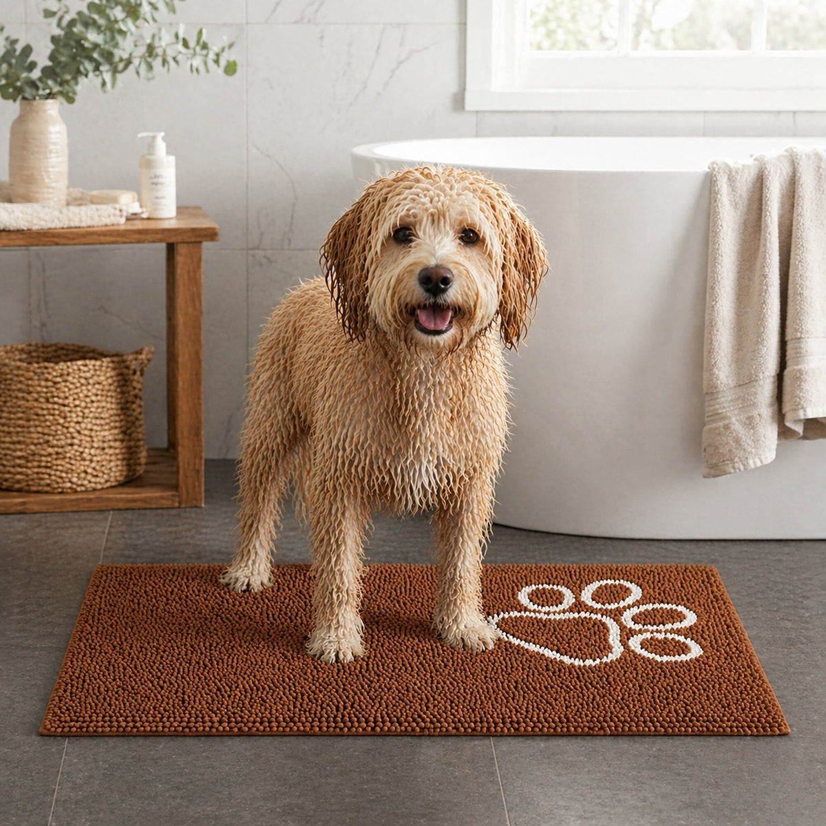 Pet Life Fuzzy Quick-Drying Anti-Skid and Machine Washable Dog Mat