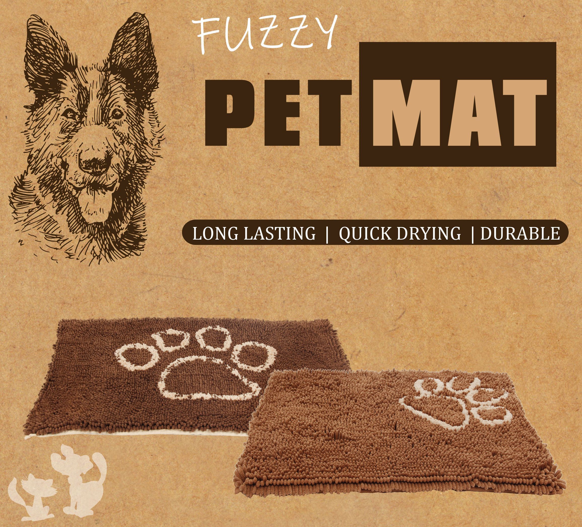 Pet Life Fuzzy Quick-Drying Anti-Skid and Machine Washable Dog Mat