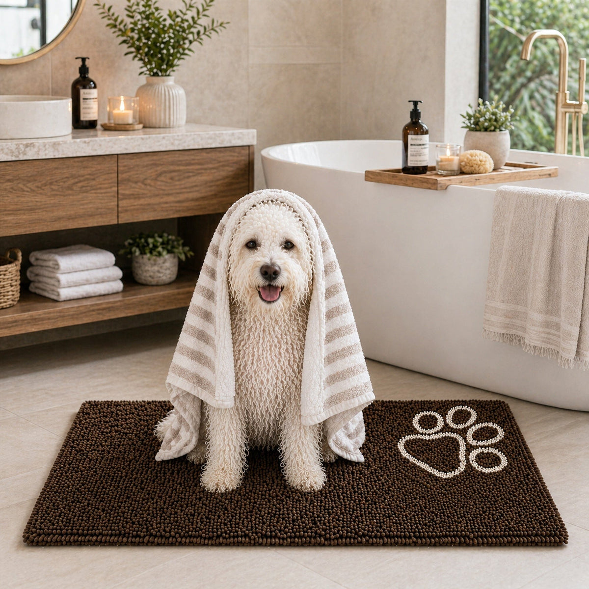 Pet Life Fuzzy Quick-Drying Anti-Skid and Machine Washable Dog Mat