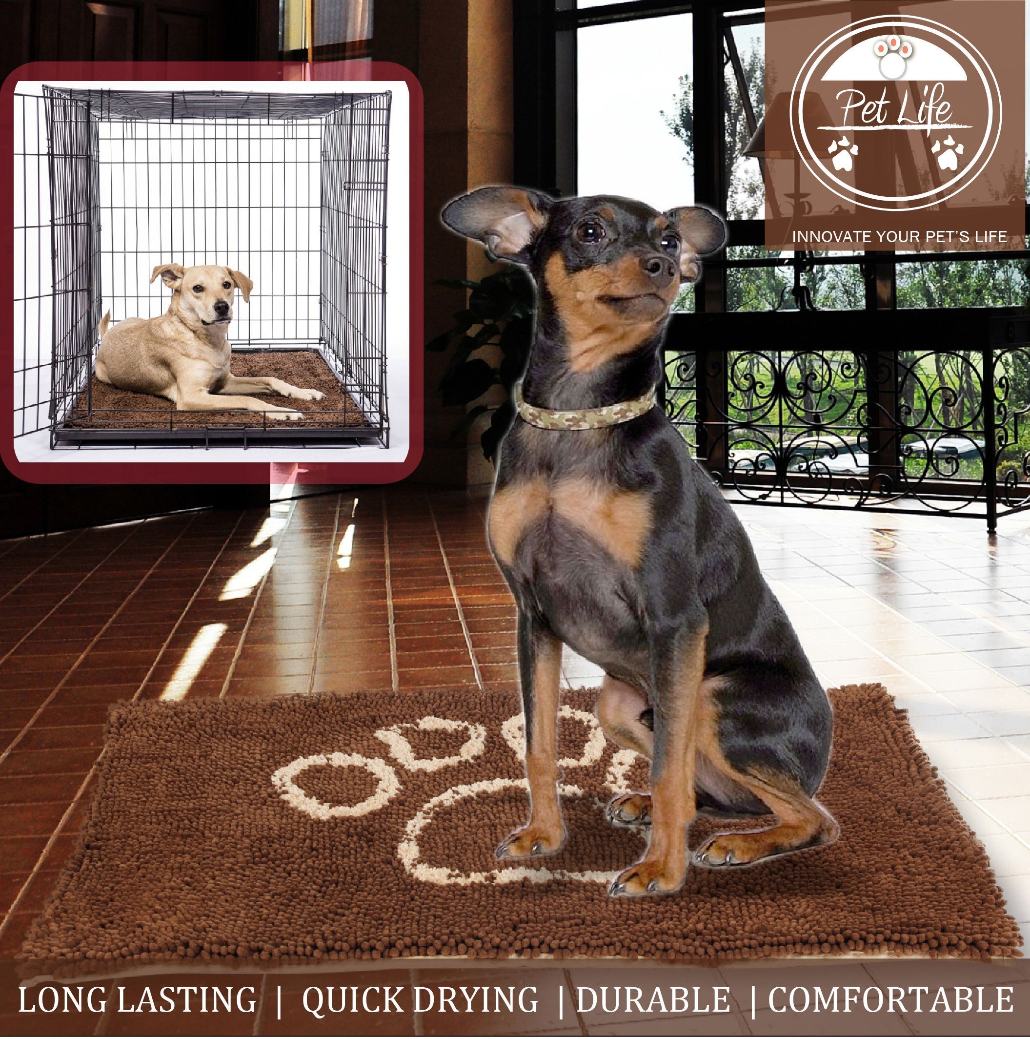 Pet Life Fuzzy Quick-Drying Anti-Skid and Machine Washable Dog Mat