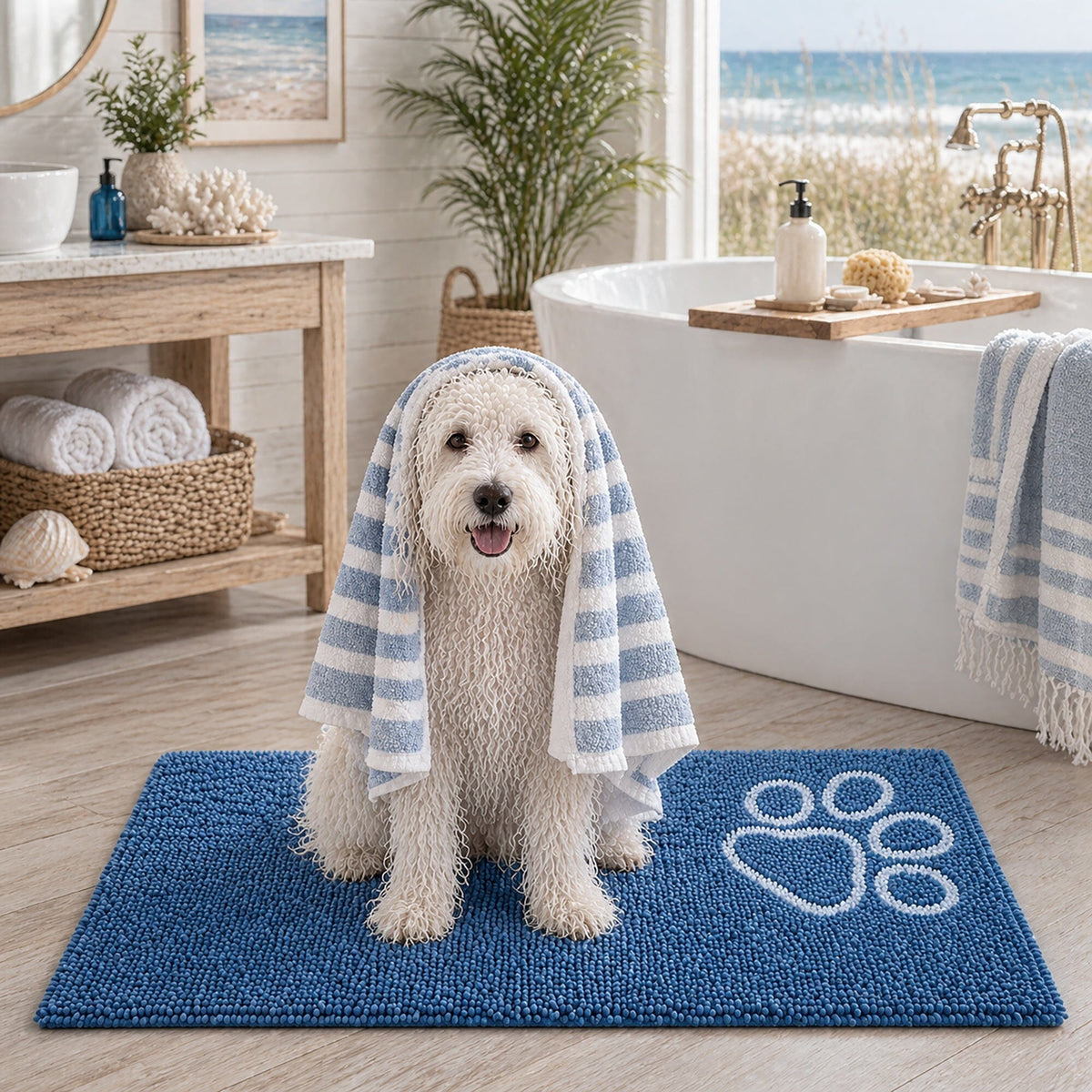 Pet Life Fuzzy Quick-Drying Anti-Skid and Machine Washable Dog Mat