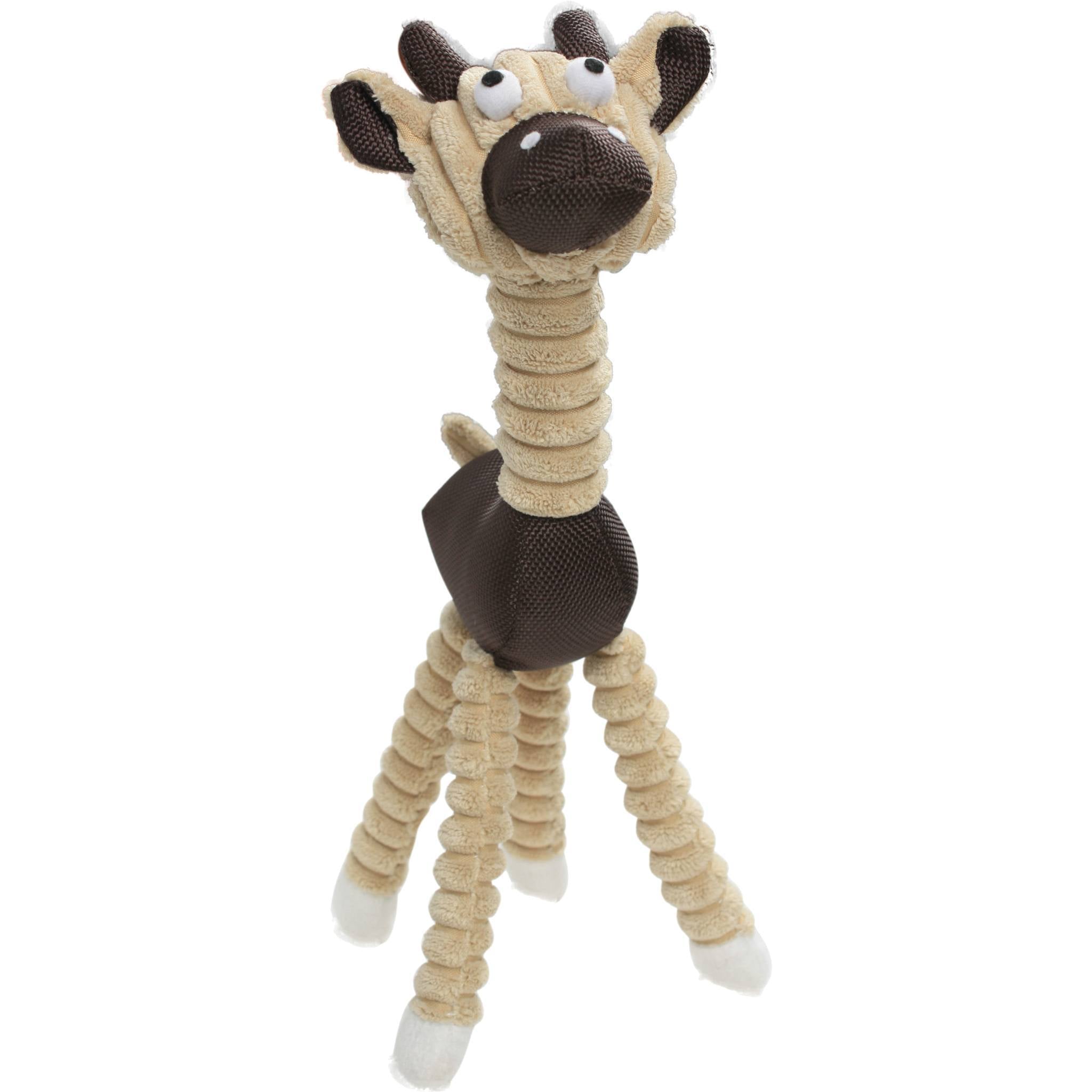 Pet Life Giraffe Cow All Natural Recyclable Jute Rope and Squeak Chew Pet Dog Toy