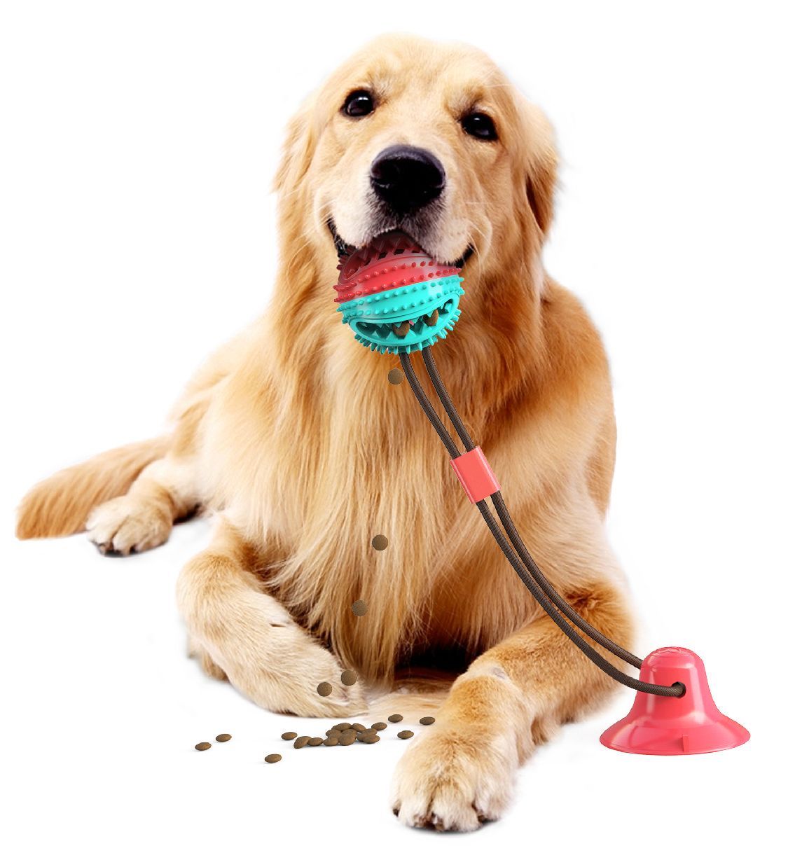 Pet Life Grip N Play Treat Dispensing Ball Shaped Suction Cup Dog Toy