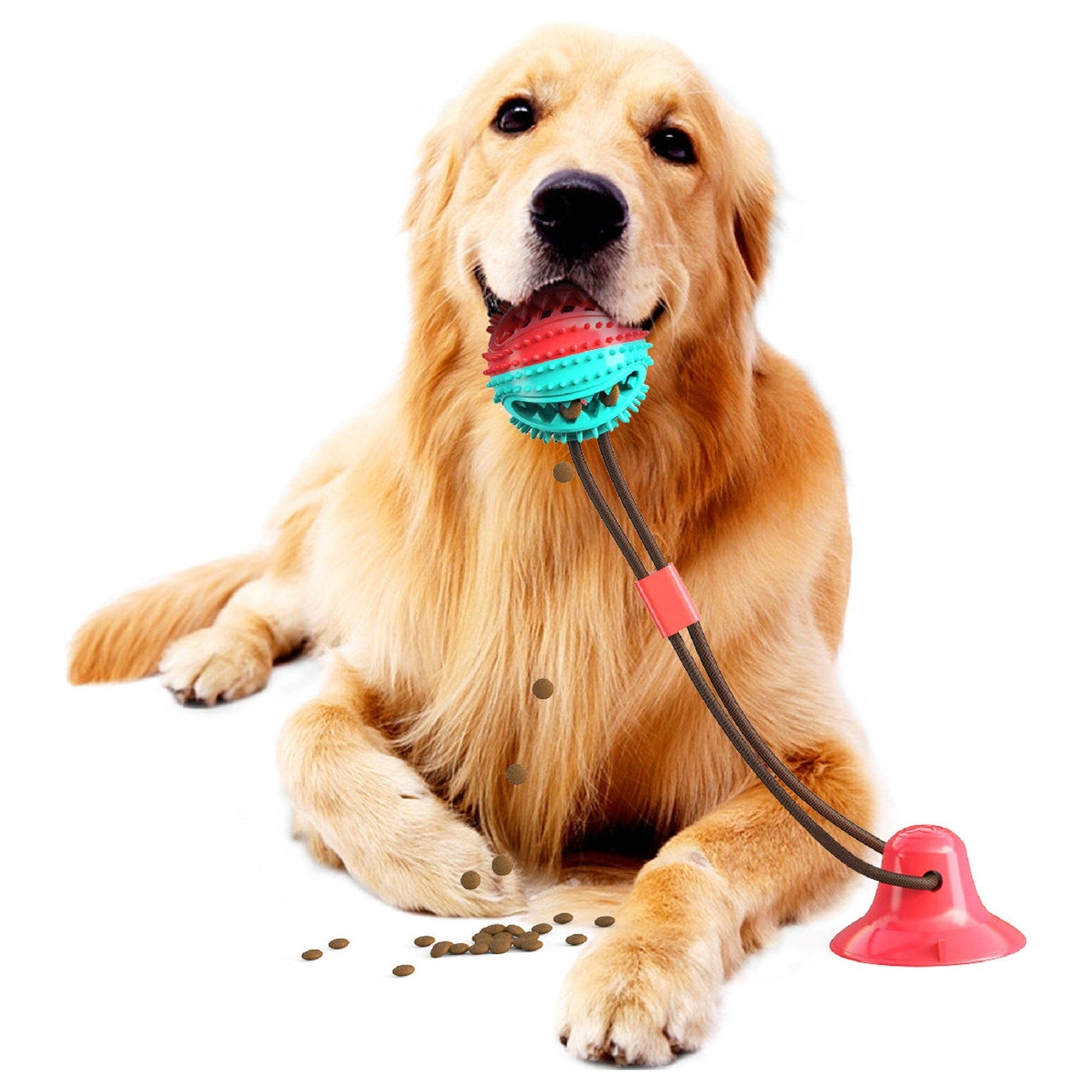 Pet Life Grip N Play Treat Dispensing Ball Shaped Suction Cup Dog Toy | HT Animal Supply