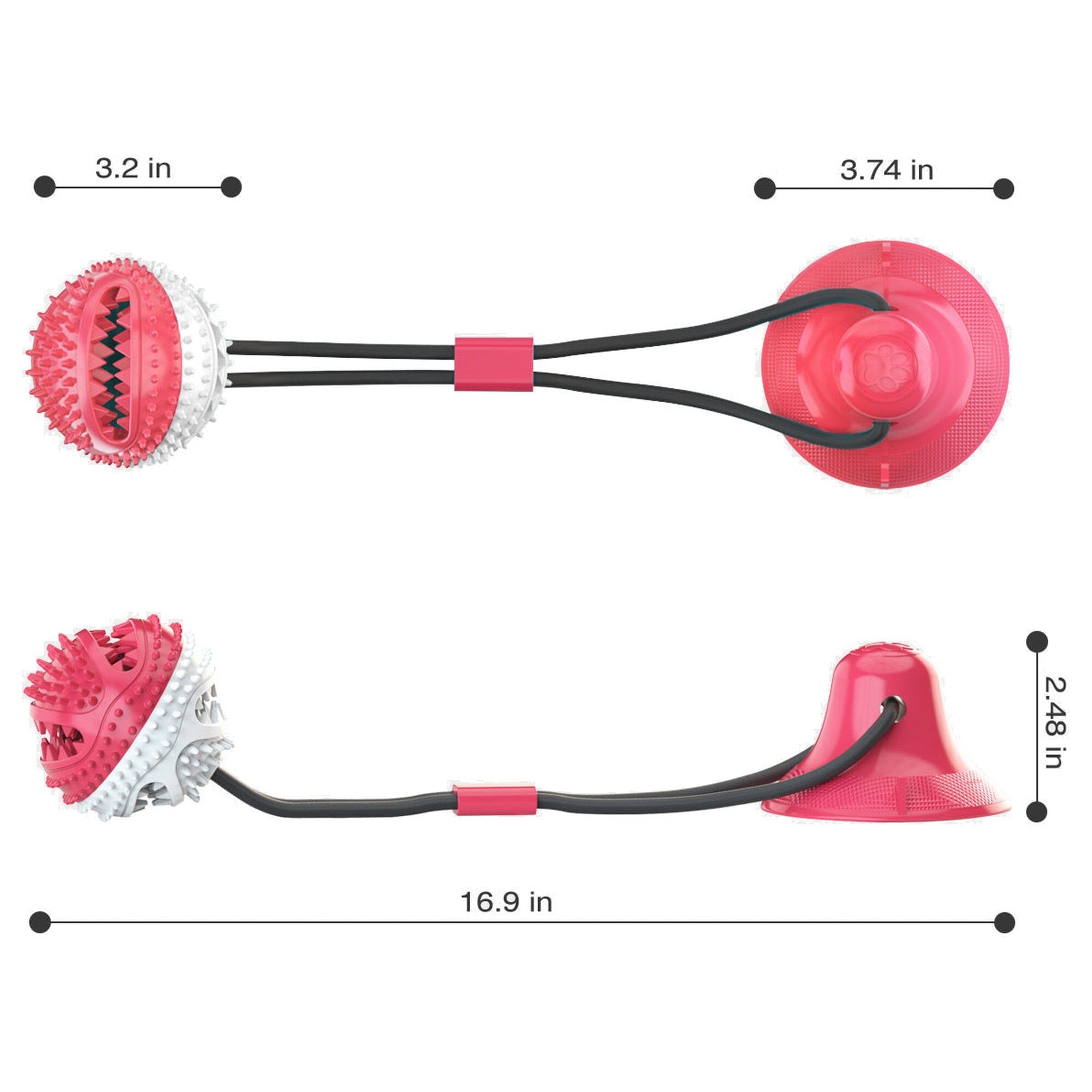 Pet Life Grip N Play Treat Dispensing Ball Shaped Suction Cup Dog Toy | HT Animal Supply