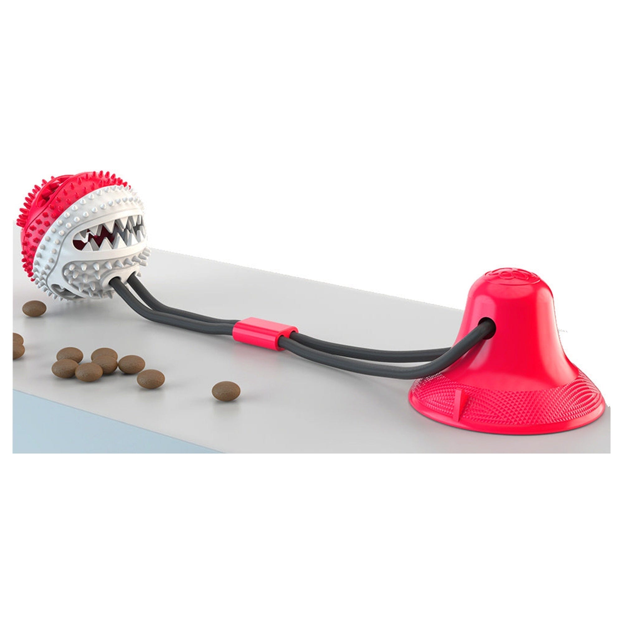 Pet Life Grip N Play Treat Dispensing Ball Shaped Suction Cup Dog Toy | HT Animal Supply
