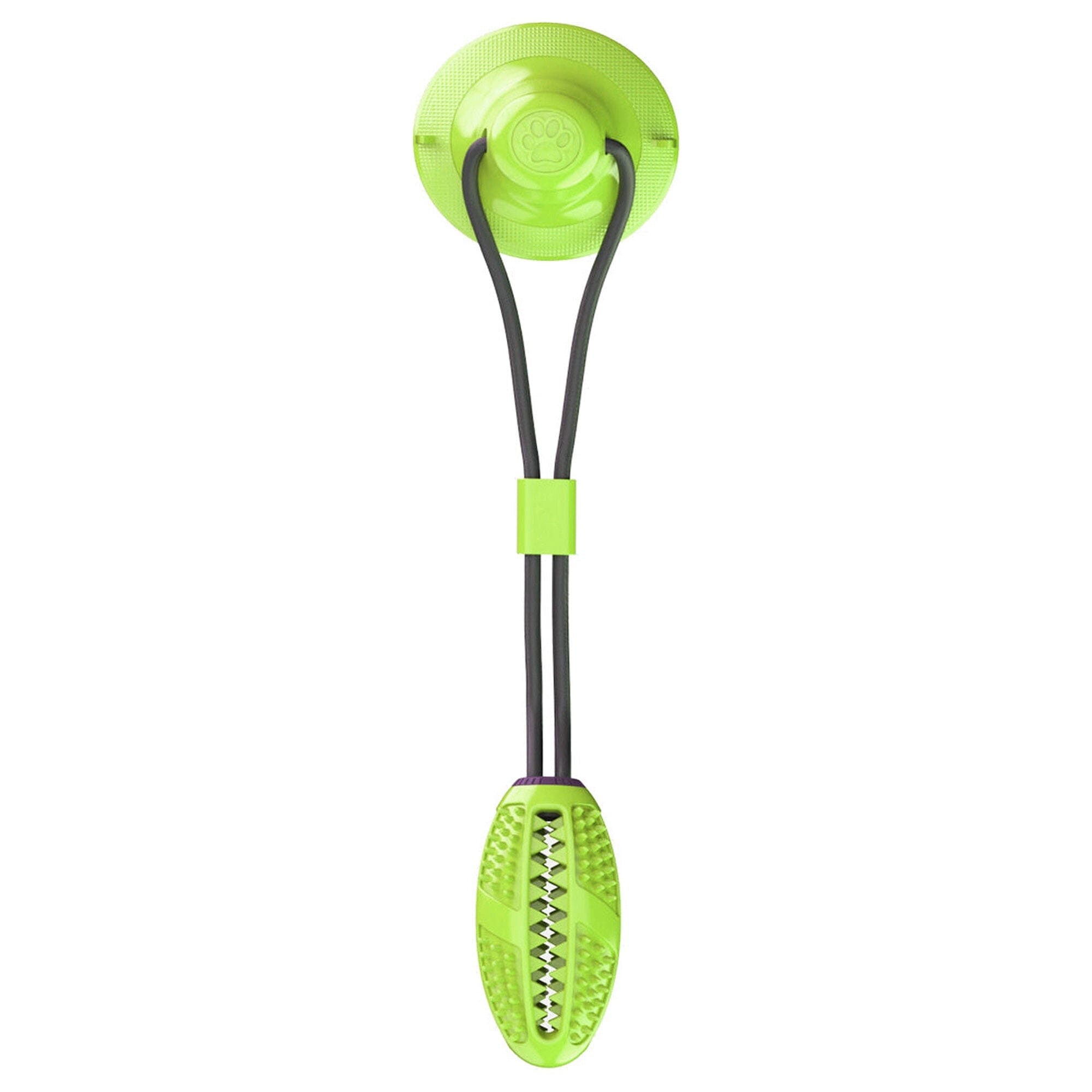 Pet Life Grip N Play Treat Dispensing Football Shaped Suction Cup Dog Toy | HT Animal Supply