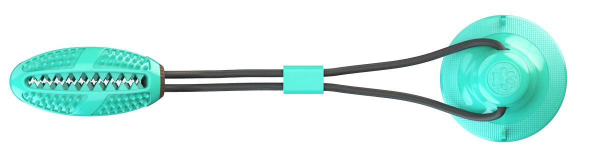 Pet Life ® Grip N Play Treat Dispensing Football Shaped Suction Cup Dog Toy