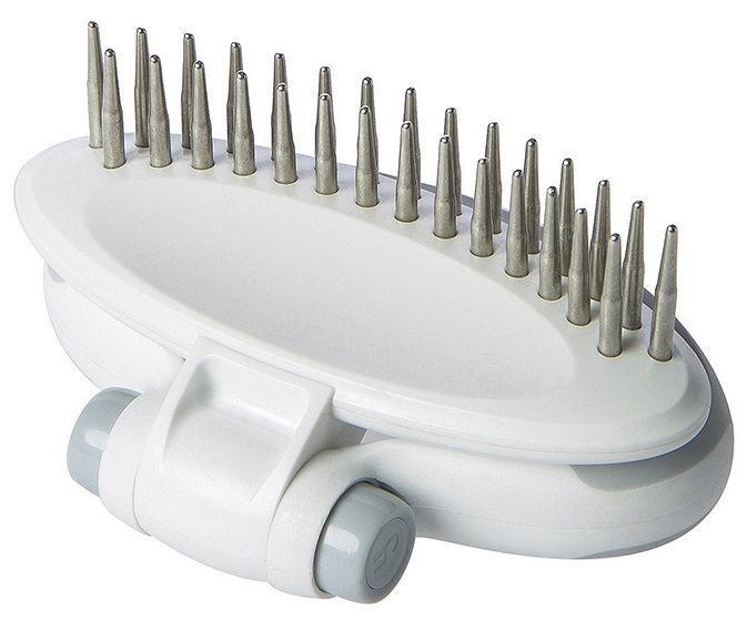 Pet Life ® Gyrater Swivel Travel Dual-Rowed Grooming Undercoat Pet Rake