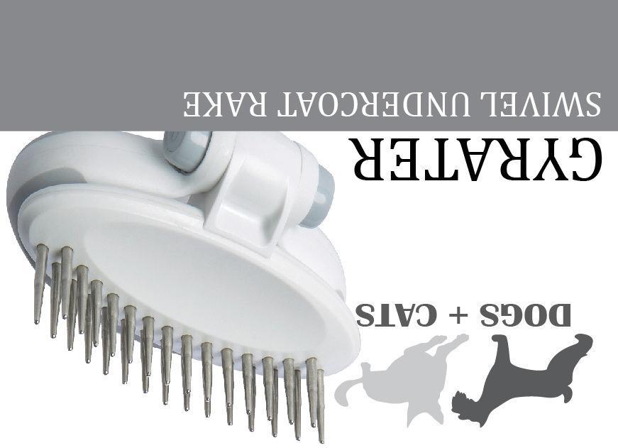 Pet Life Gyrater Swivel Travel Dual-Rowed Grooming Undercoat Pet Rake
