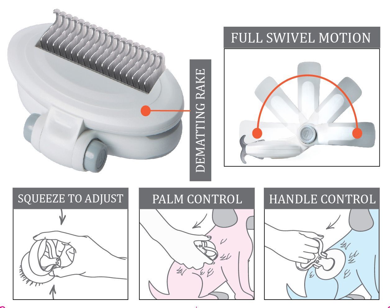 Pet Life Gyrater Swivel Travel Grooming Dematting Pet Comb
