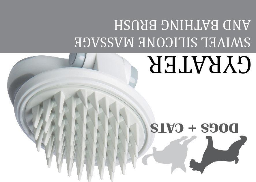 Pet Life Gyrater Swivel Travel Silicone Massage Grooming Pet Brush