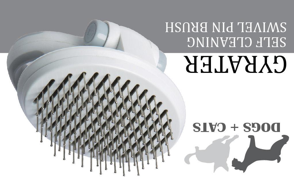 Pet Life Gyrater Travel Self-Cleaning Swivel Grooming Pet Pin Brush