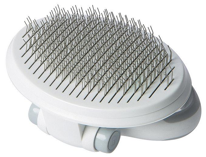 Pet Life Gyrater Travel Self-Cleaning Swivel Grooming Slicker Pet Brush