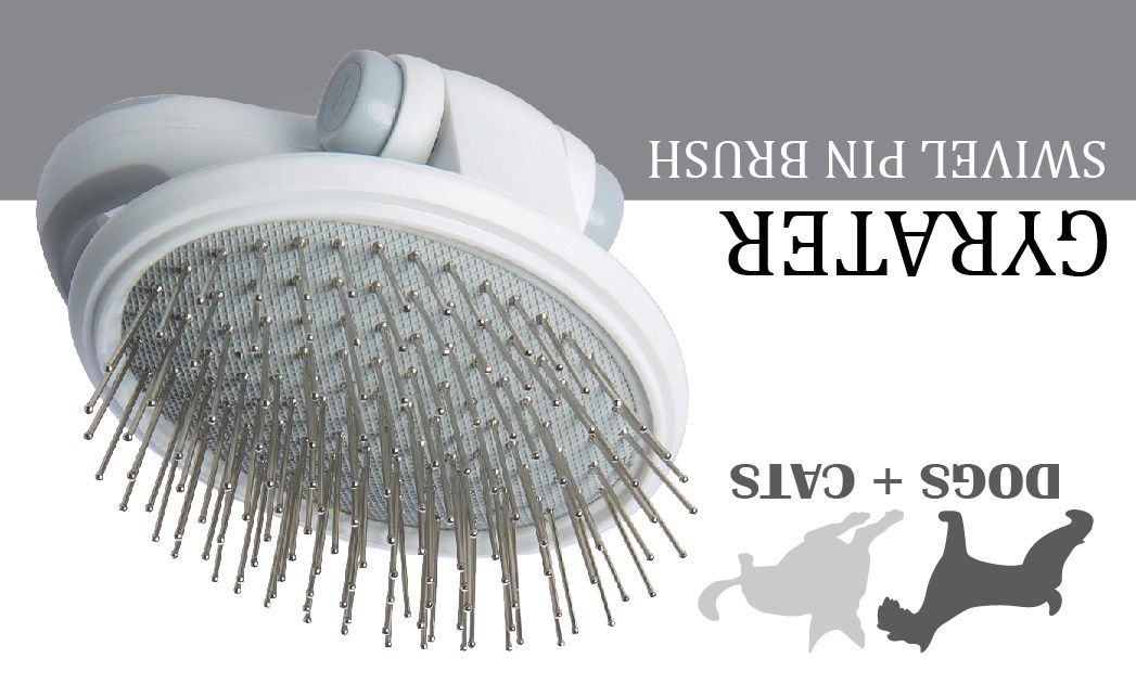 Pet Life Gyrater Travel Swivel Pet Grooming Pin Brush