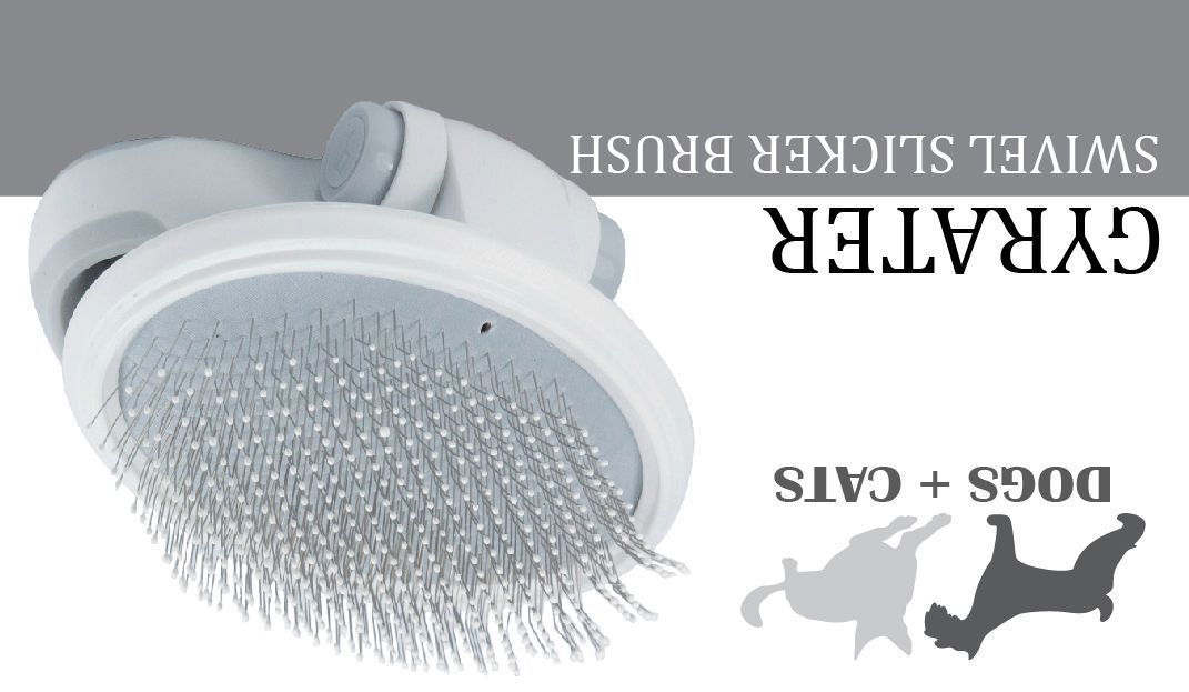 Pet Life Gyrater Travel Swivel Pet Grooming Slicker Brush