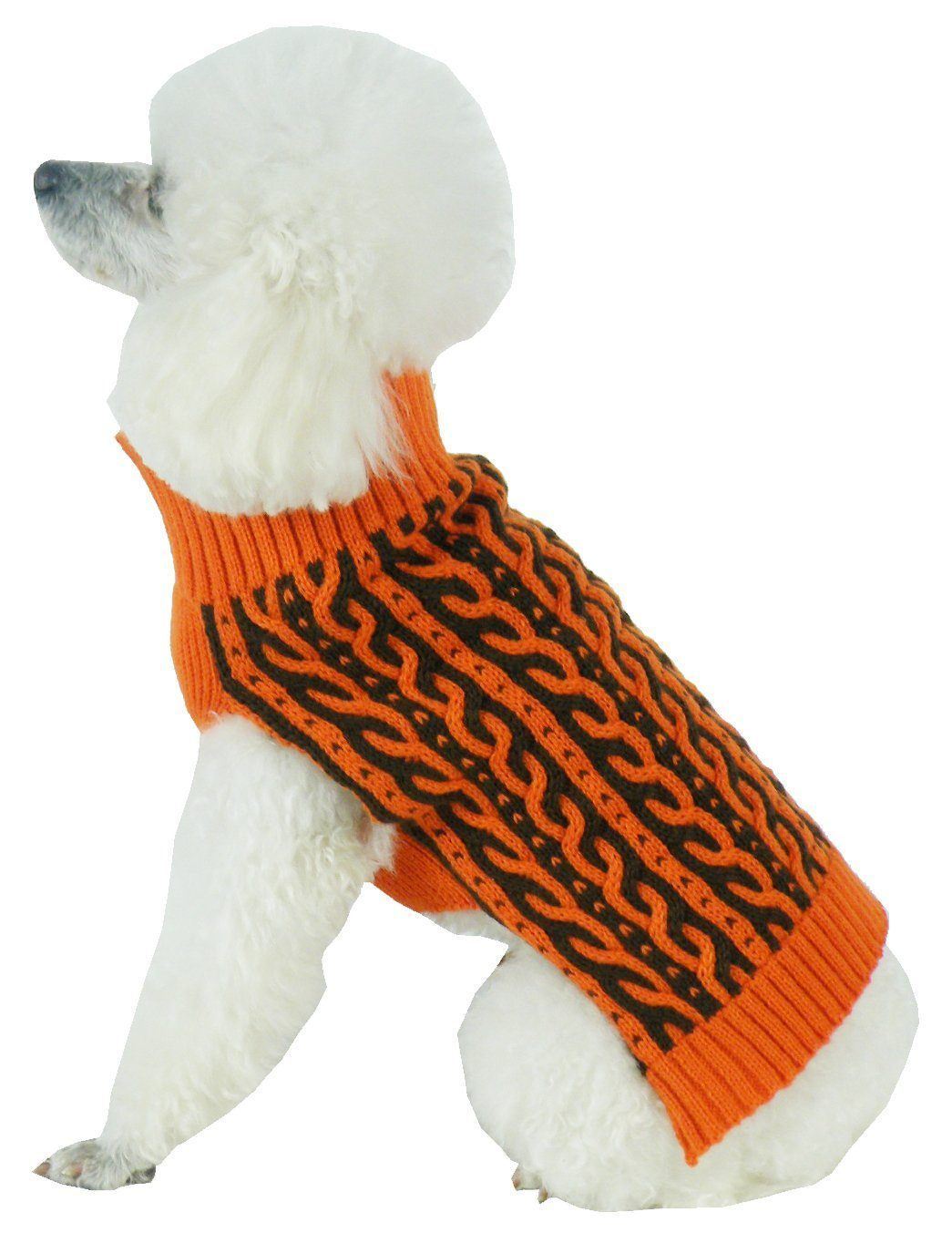 Pet Life Harmonious Dual Color Weaved Heavy Cable Knitted Fashion Designer Dog Sweater