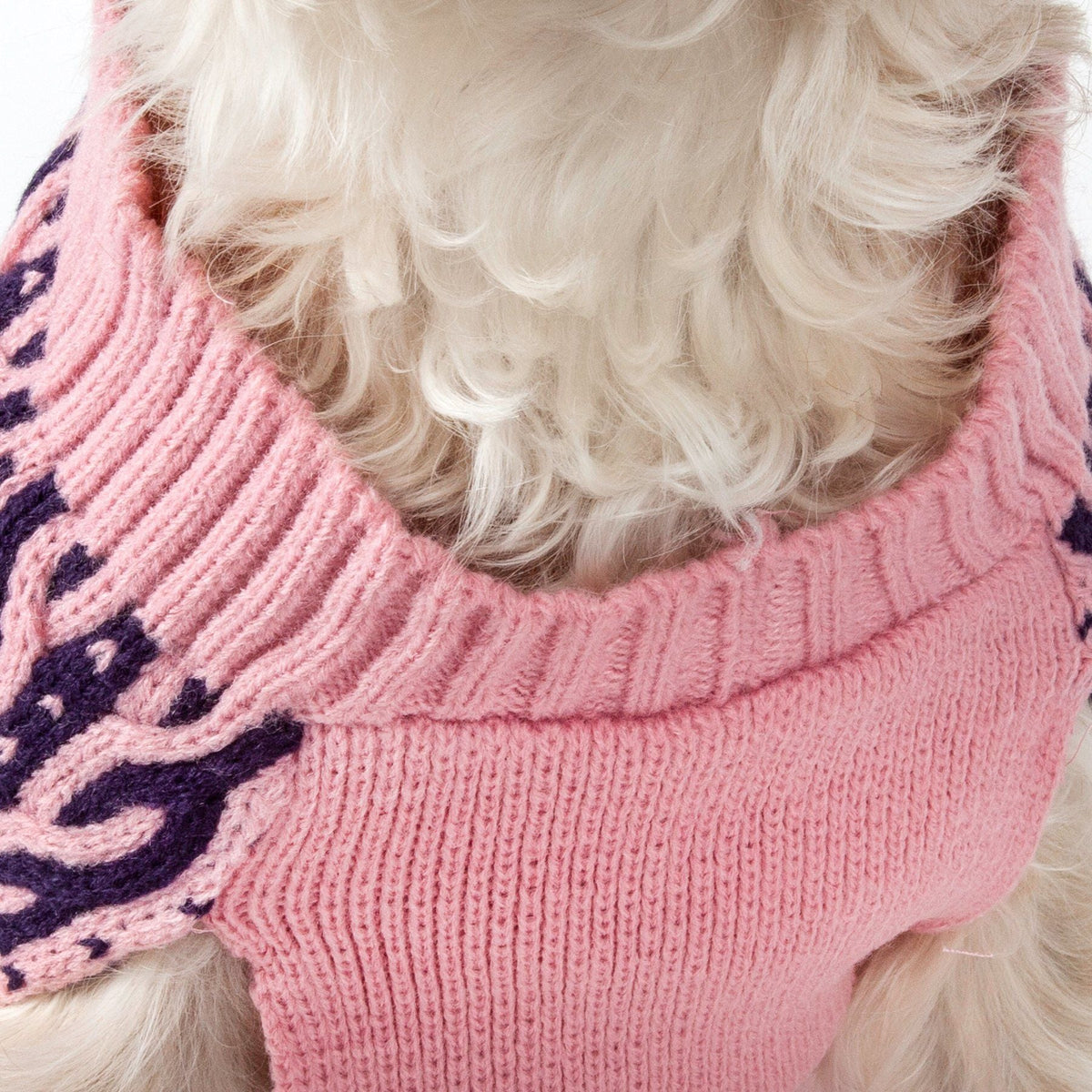Pet Life Harmonious Dual Color Weaved Heavy Cable Knitted Fashion Designer Dog Sweater