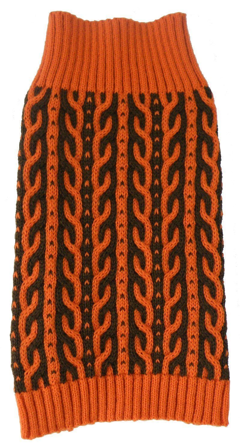 Pet Life Harmonious Dual Color Weaved Heavy Cable Knitted Fashion Designer Dog Sweater