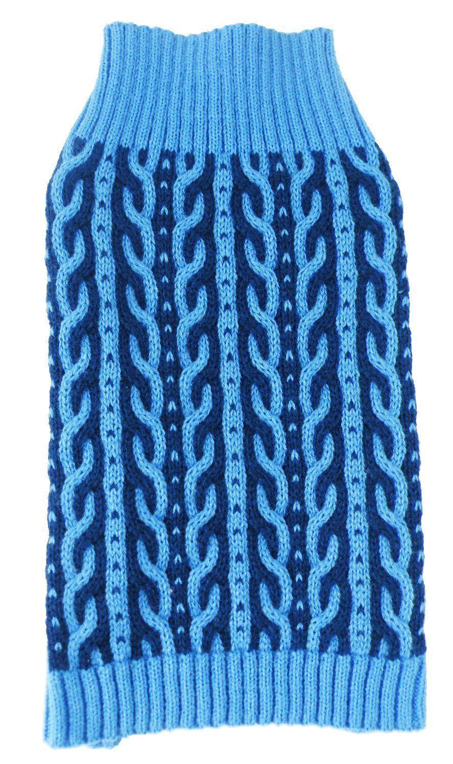 Pet Life Harmonious Dual Color Weaved Heavy Cable Knitted Fashion Designer Dog Sweater