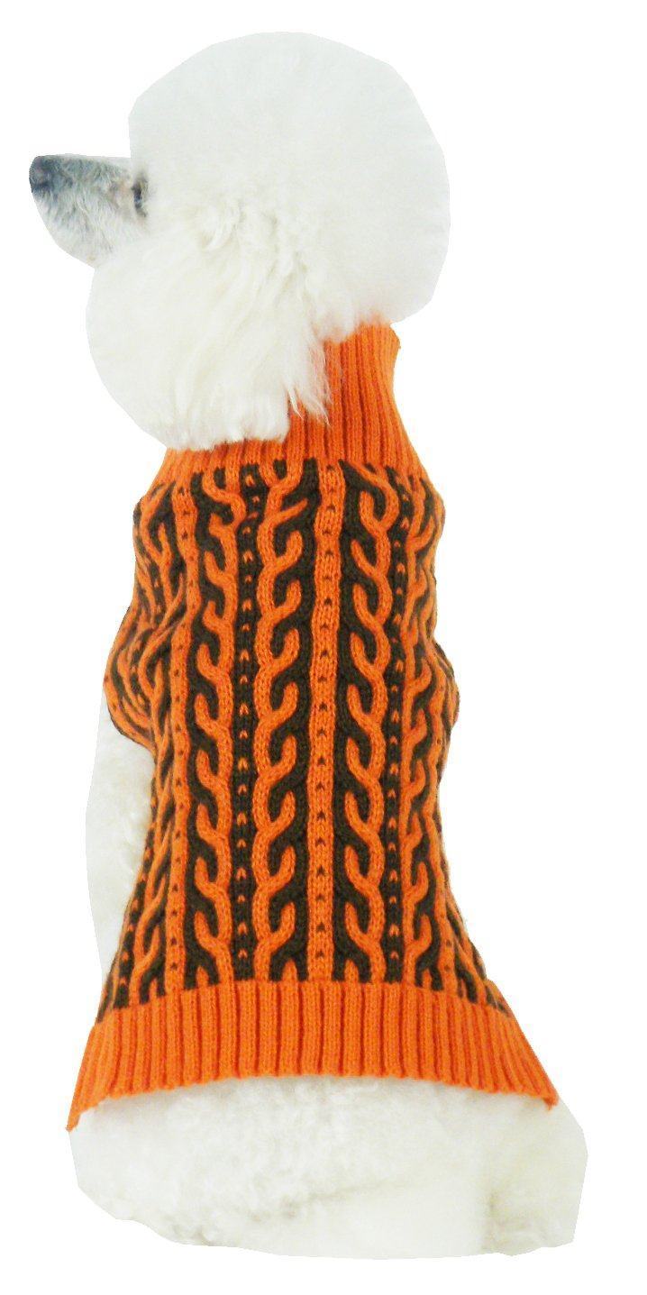 Pet Life Harmonious Dual Color Weaved Heavy Cable Knitted Fashion Designer Dog Sweater
