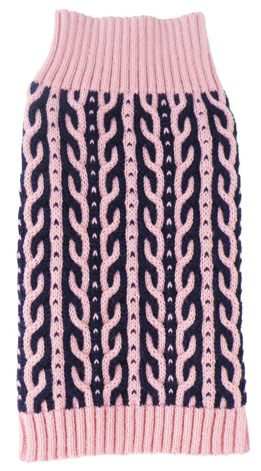 Pet Life Harmonious Dual Color Weaved Heavy Cable Knitted Fashion Designer Dog Sweater