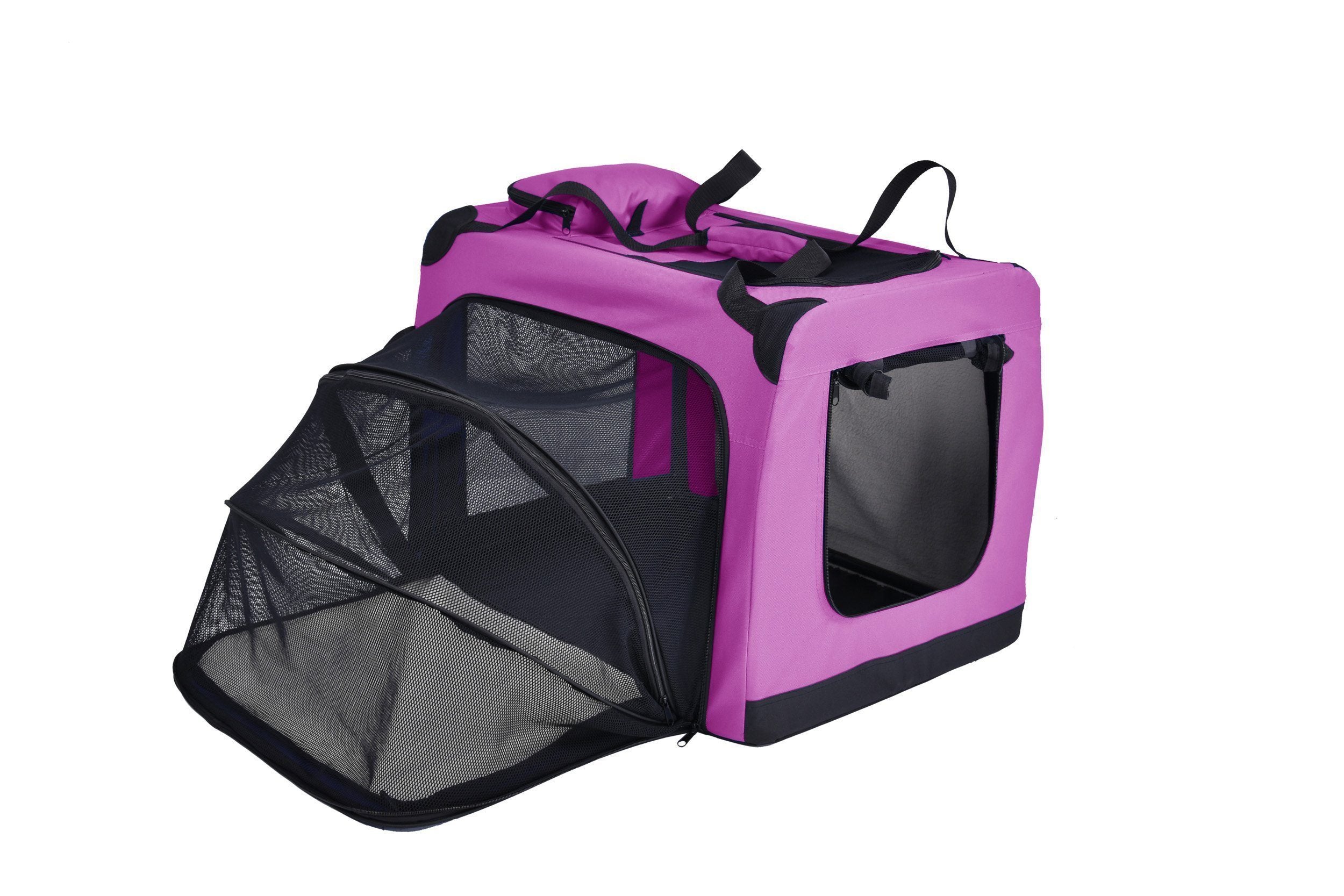 Pet Life Hounda Accordion Metal Framed Soft-Folding Collapsible Dual-Sided Expandable Pet Dog Crate