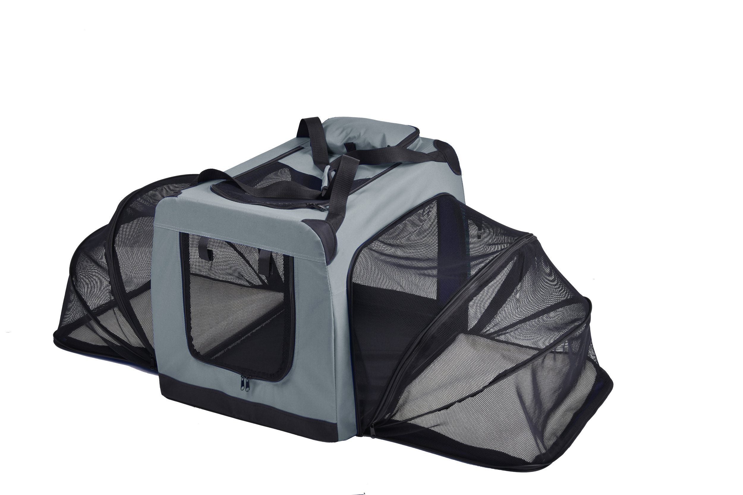 Pet Life Hounda Accordion Metal Framed Soft-Folding Collapsible Dual-Sided Expandable Pet Dog Crate