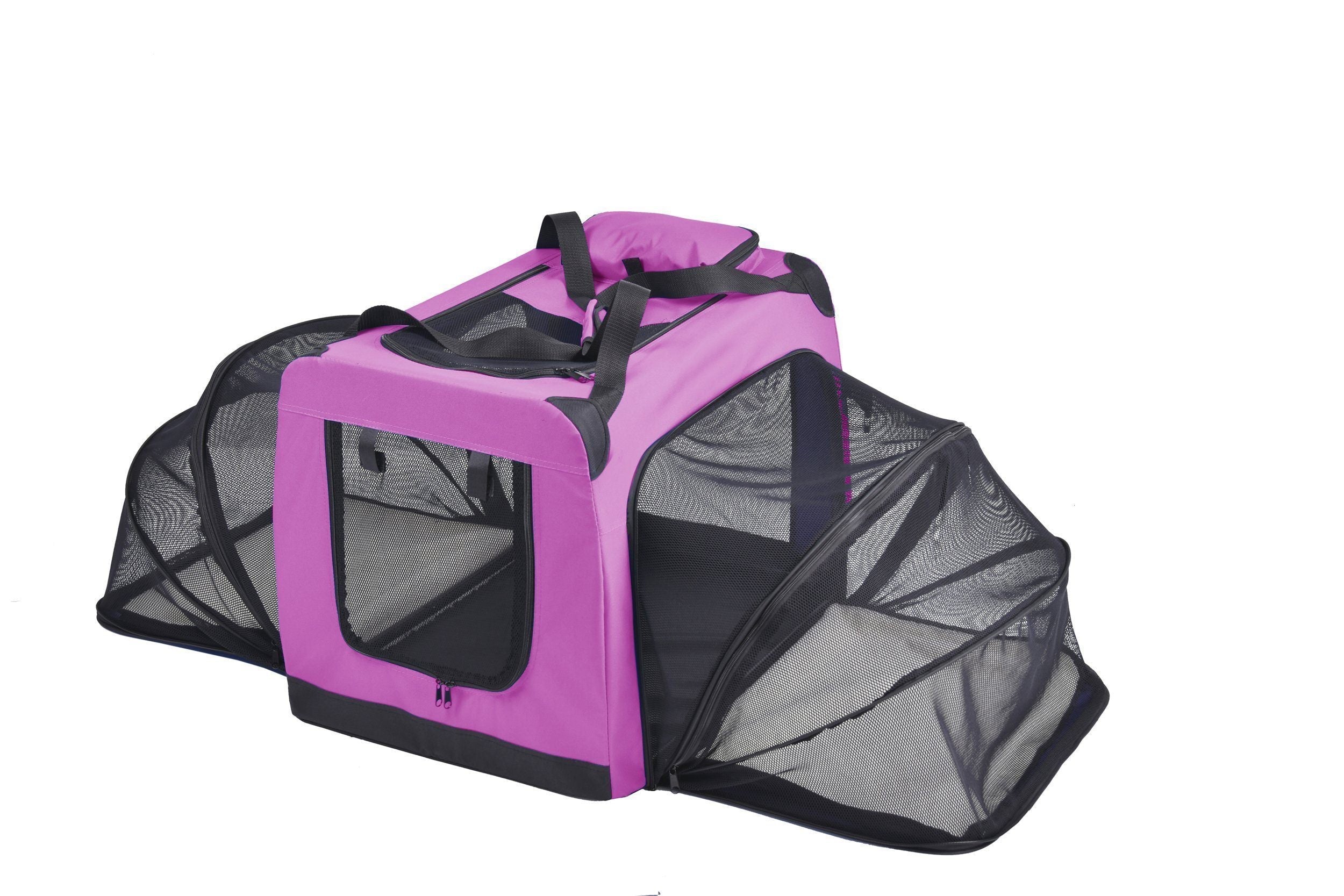 Pet Life Hounda Accordion Metal Framed Soft-Folding Collapsible Dual-Sided Expandable Pet Dog Crate