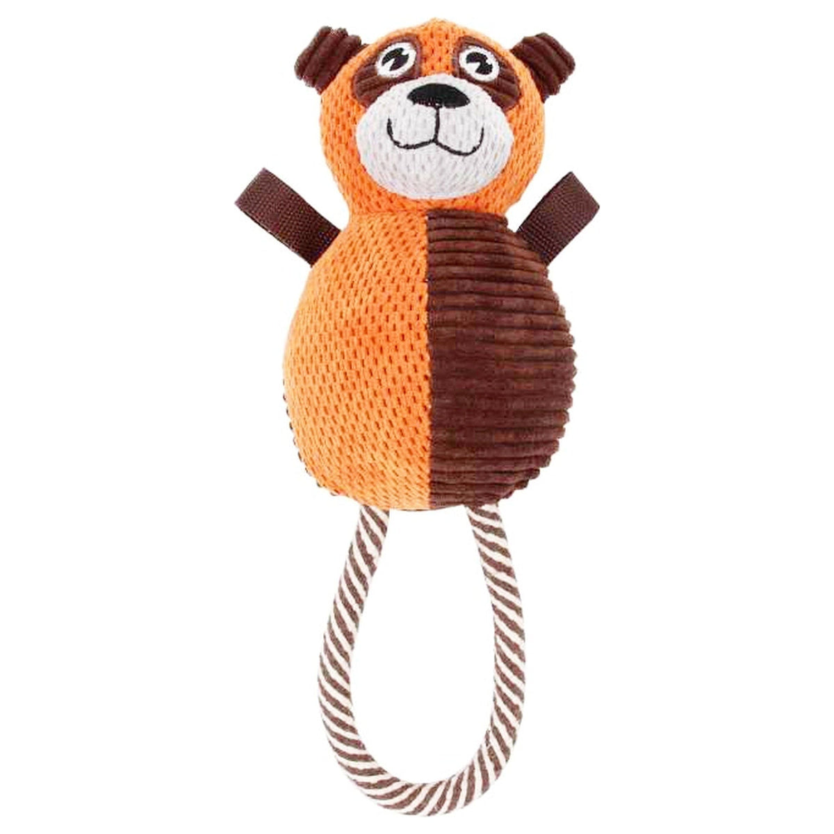 Pet Life Huggabear Natural Jute Squeaking and Tug Plush Dog Toy | HT Animal Supply
