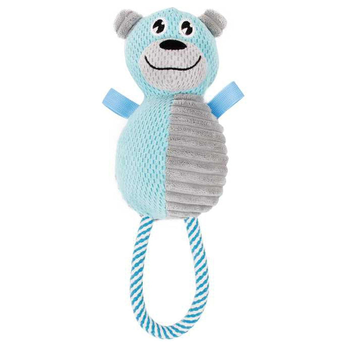 Pet Life Huggabear Natural Jute Squeaking and Tug Plush Dog Toy | HT Animal Supply