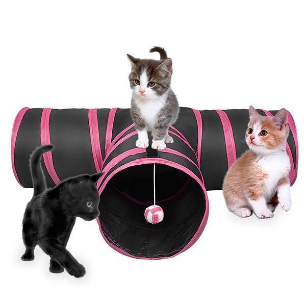 Pet Life Kitting-Go-Seek Collapsible Folding Travel 3-way Kitty Cat Tunnel