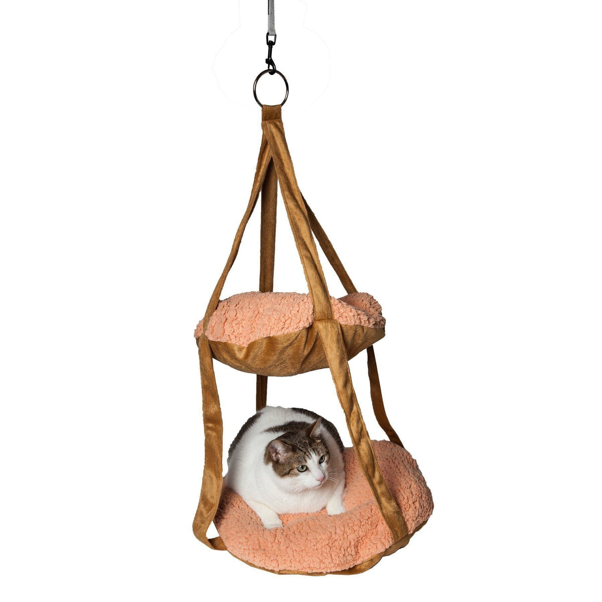 Pet Life Kittyhaus Dual-Lounge Hanging Relaxing Kitty Cat Pillow Bed Hammock Lounger
