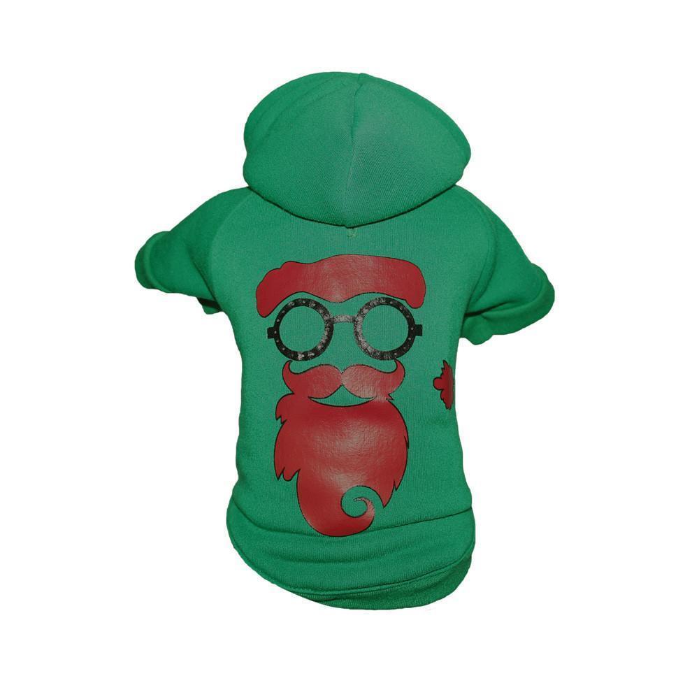 Pet Life ® LED Lighting Cool Santa Shades Hooded Dog Costume Sweater w/ Included Batteries