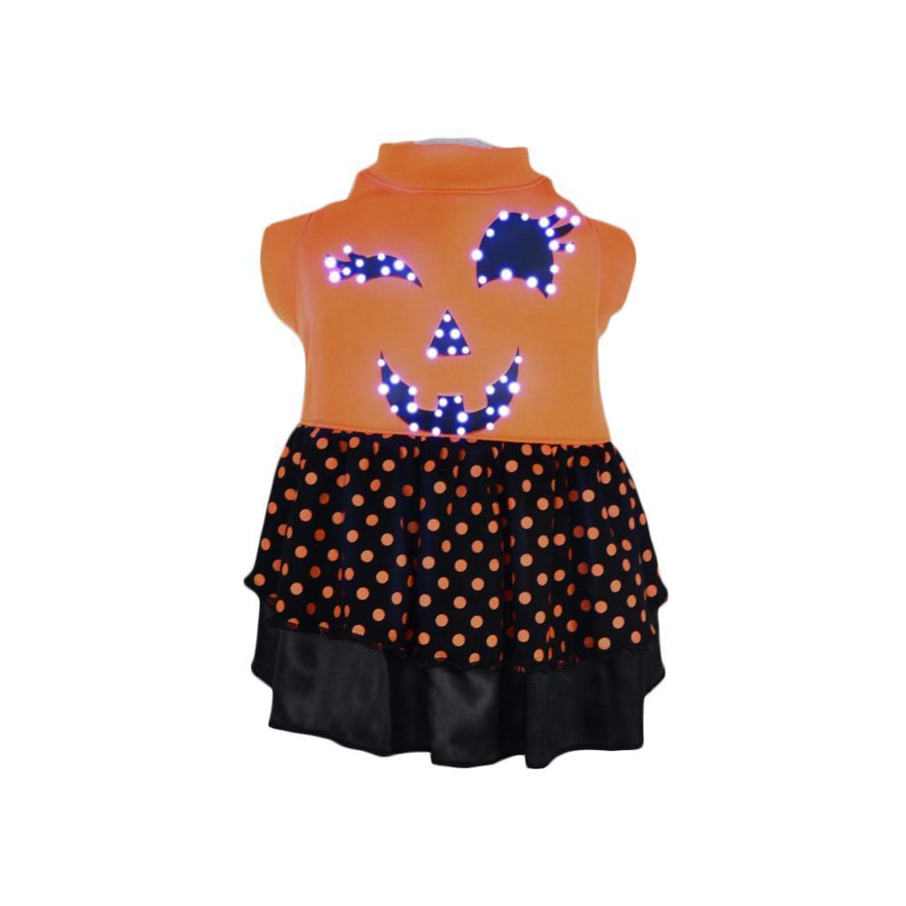 Pet Life LED Lighting Halloween Dress Hooded Dog Costume Sweater w/ Included Batteries