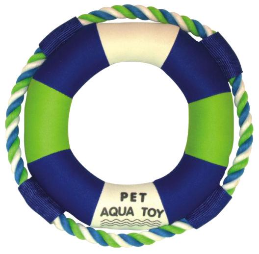 Pet Life ® Life Raver Rounded Squeaking and Jute Rope Floating Dog Toy