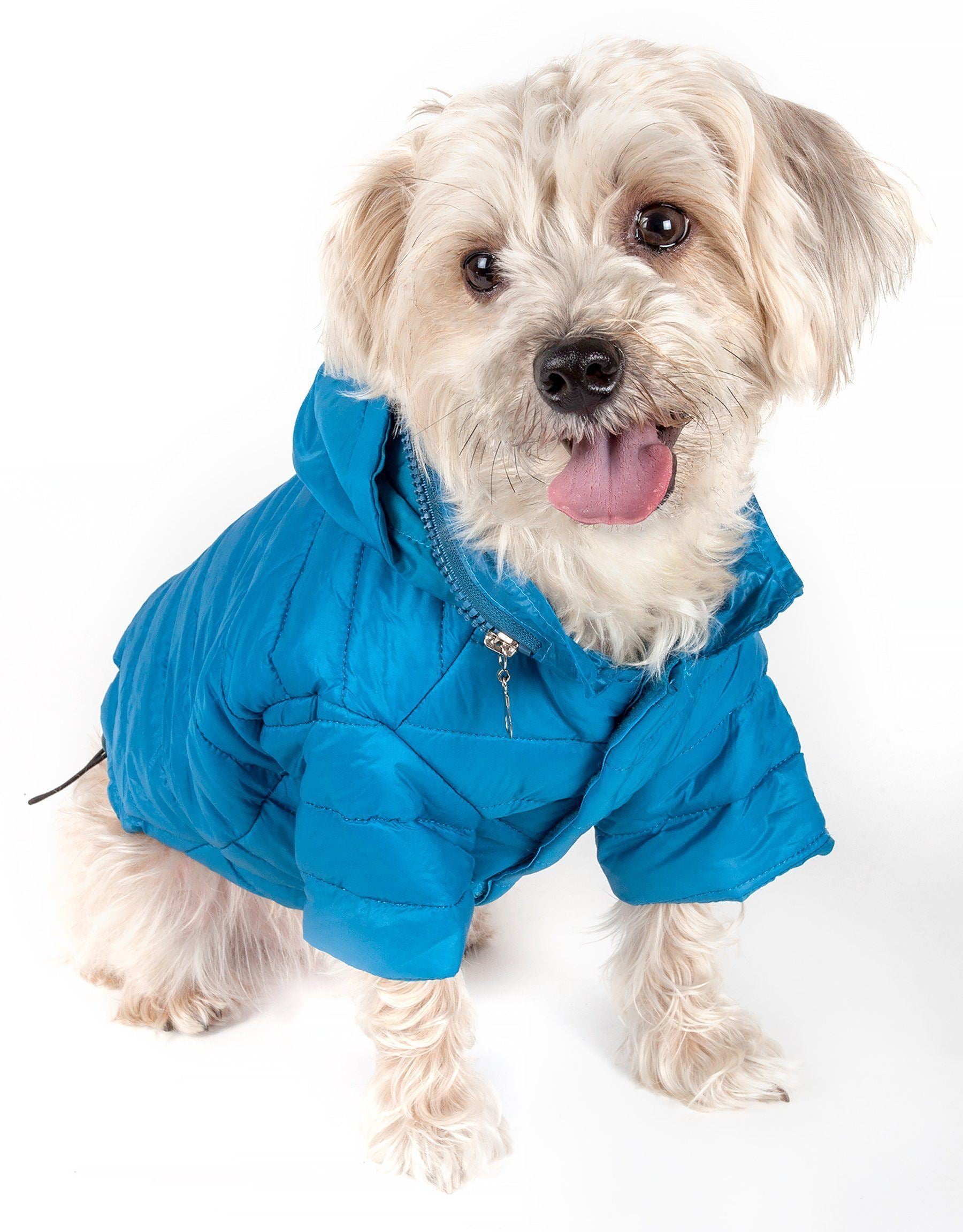 Pet Life ® Lightweight Adjustable and Collapsible Sporty Avalanche Dog Coat w/ Pop-out Zippered Hood