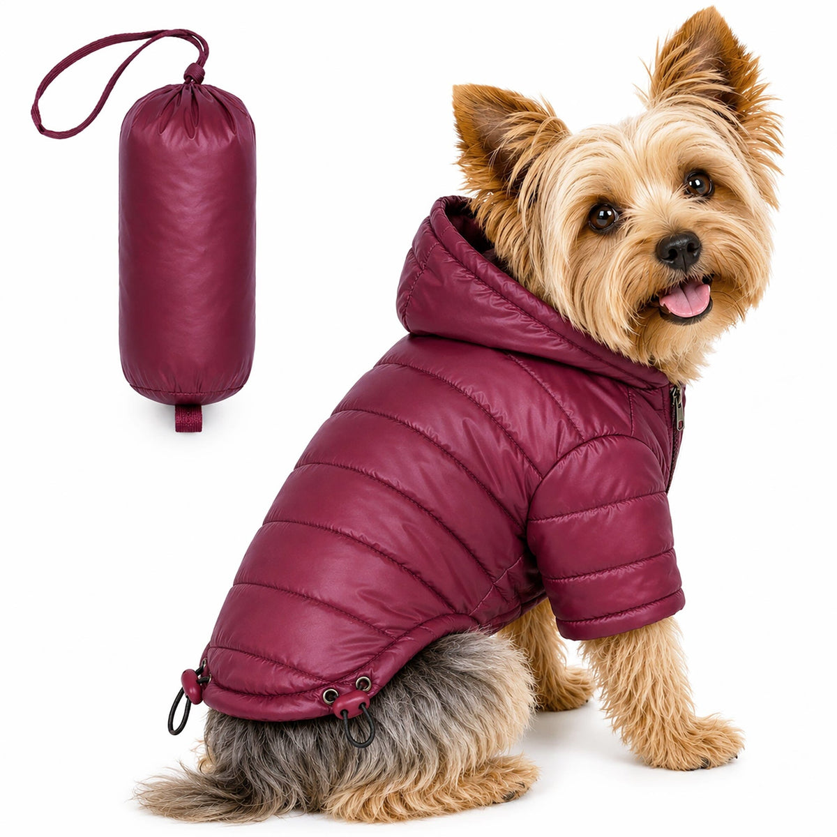 Pet Life Lightweight Adjustable and Collapsible Sporty Avalanche Dog Coat w/ Pop-out Zippered Hood | HT Animal Supply
