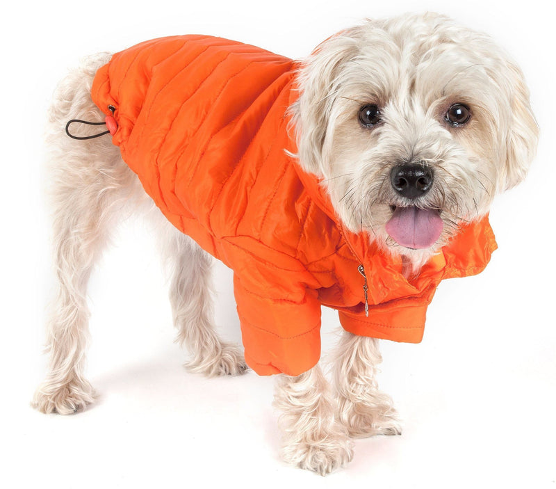 Pet Life Lightweight Adjustable and Collapsible Sporty Avalanche Dog Coat w/ Pop-out Zippered Hood