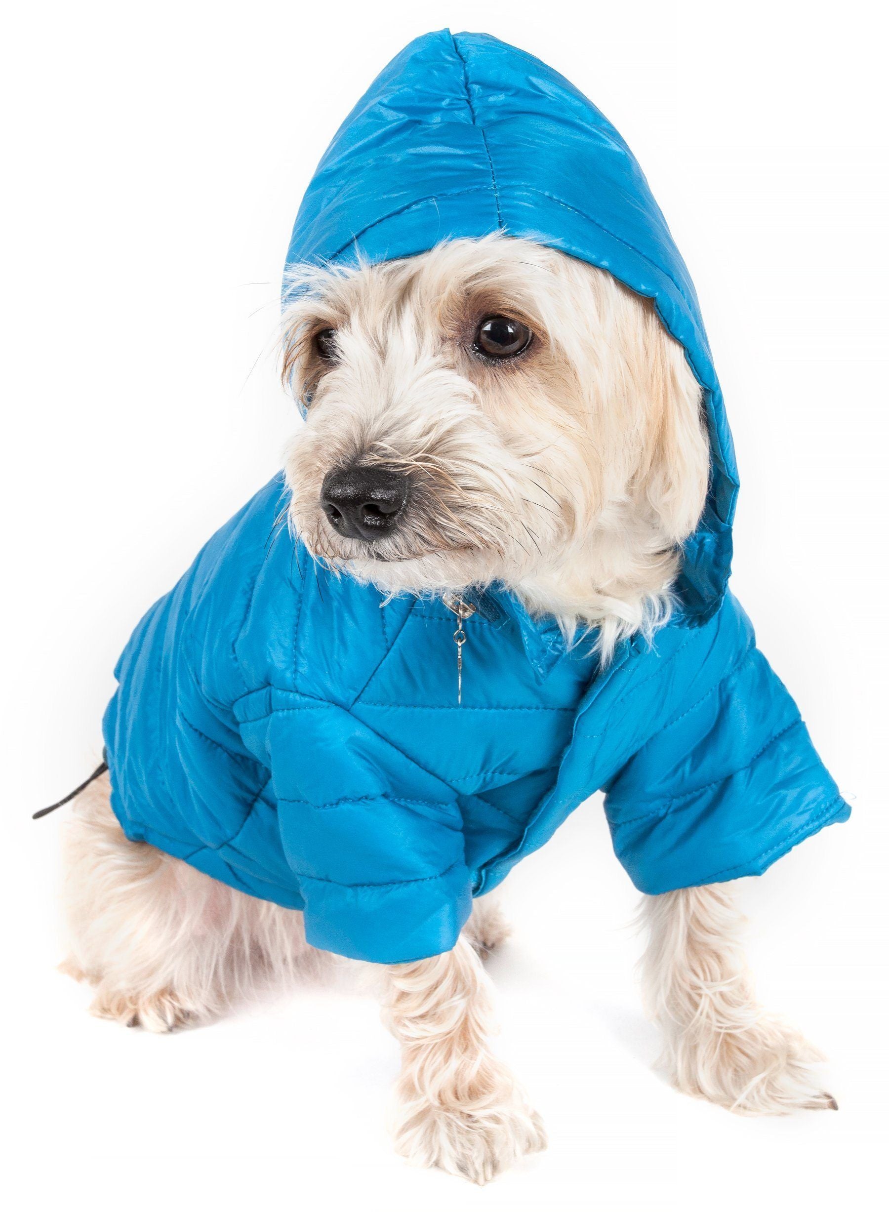 Pet Life ® Lightweight Adjustable and Collapsible Sporty Avalanche Dog Coat w/ Pop-out Zippered Hood