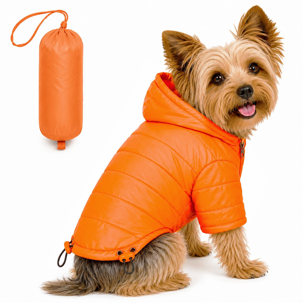Pet Life Lightweight Adjustable and Collapsible Sporty Avalanche Dog Coat w/ Pop-out Zippered Hood | HT Animal Supply