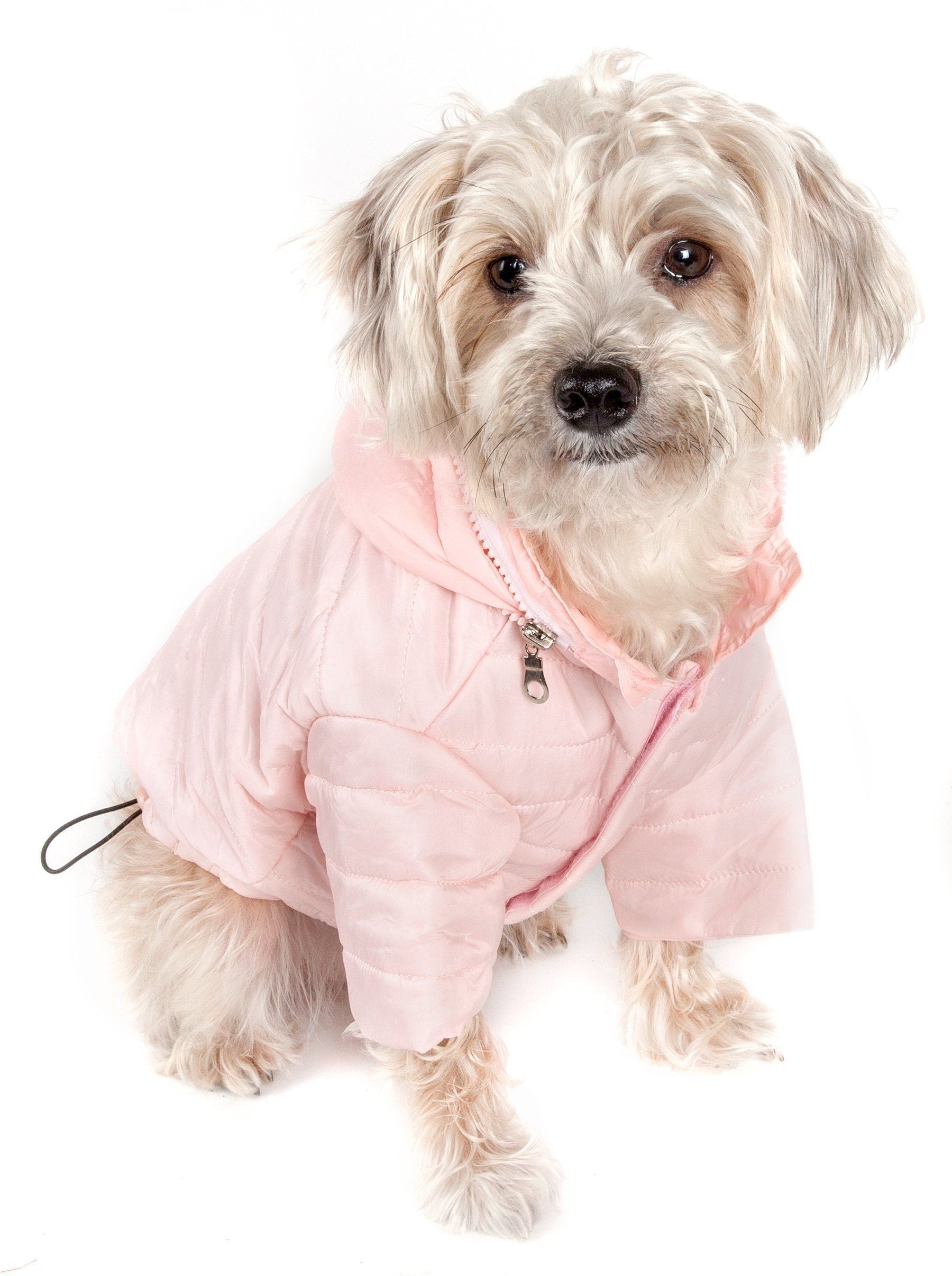 Pet Life ® Lightweight Adjustable and Collapsible Sporty Avalanche Dog Coat w/ Pop-out Zippered Hood
