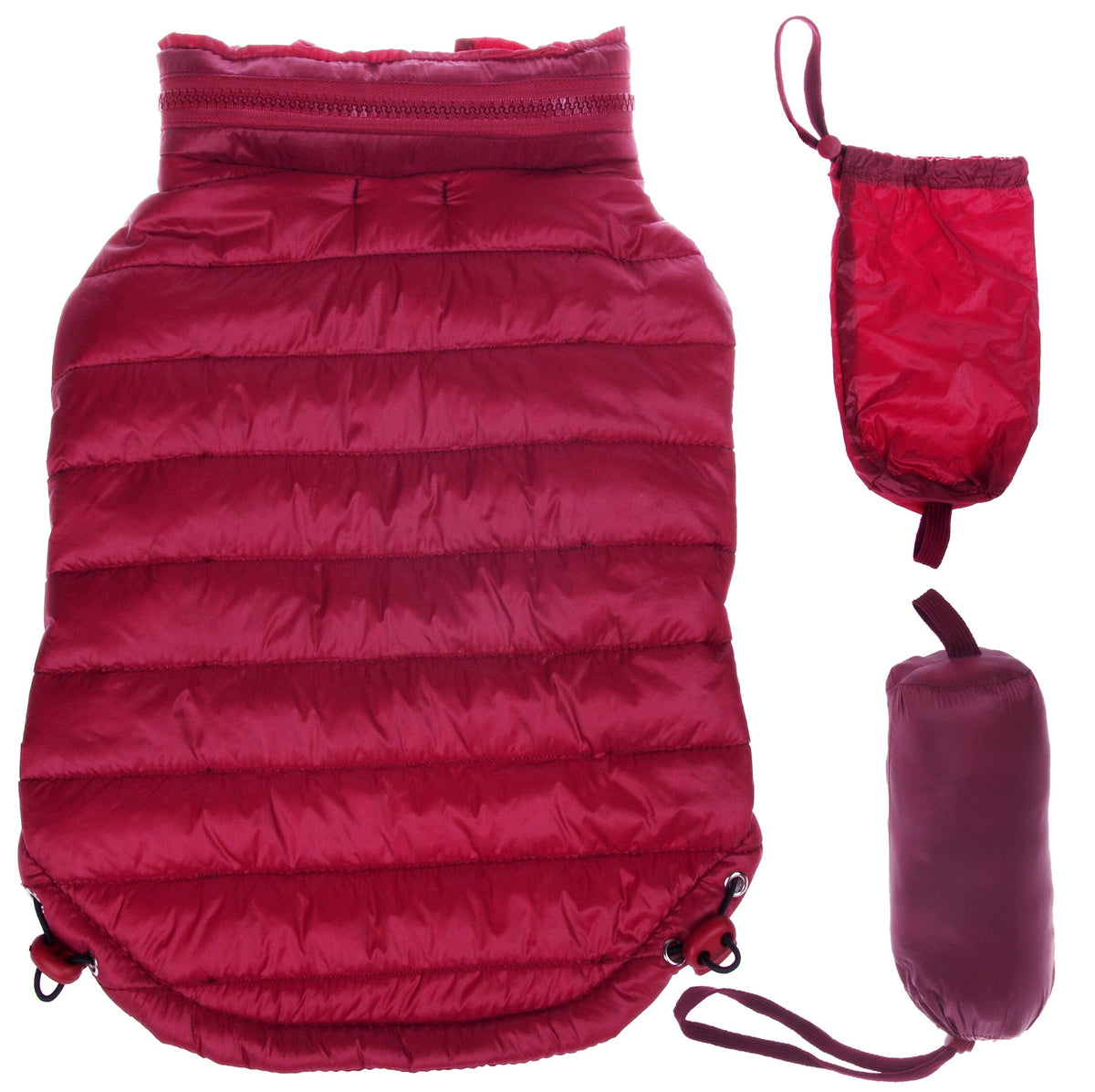 Pet Life Lightweight Adjustable and Collapsible Sporty Avalanche Dog Coat w/ Pop-out Zippered Hood | HT Animal Supply